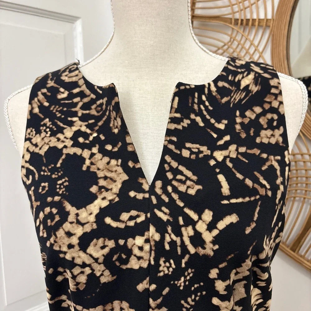 Coldwater Creek Sheath Dress 6 Artsy Chic Split V Neck Career Office Modest